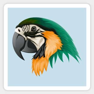 Parrot Green Feather Sticker